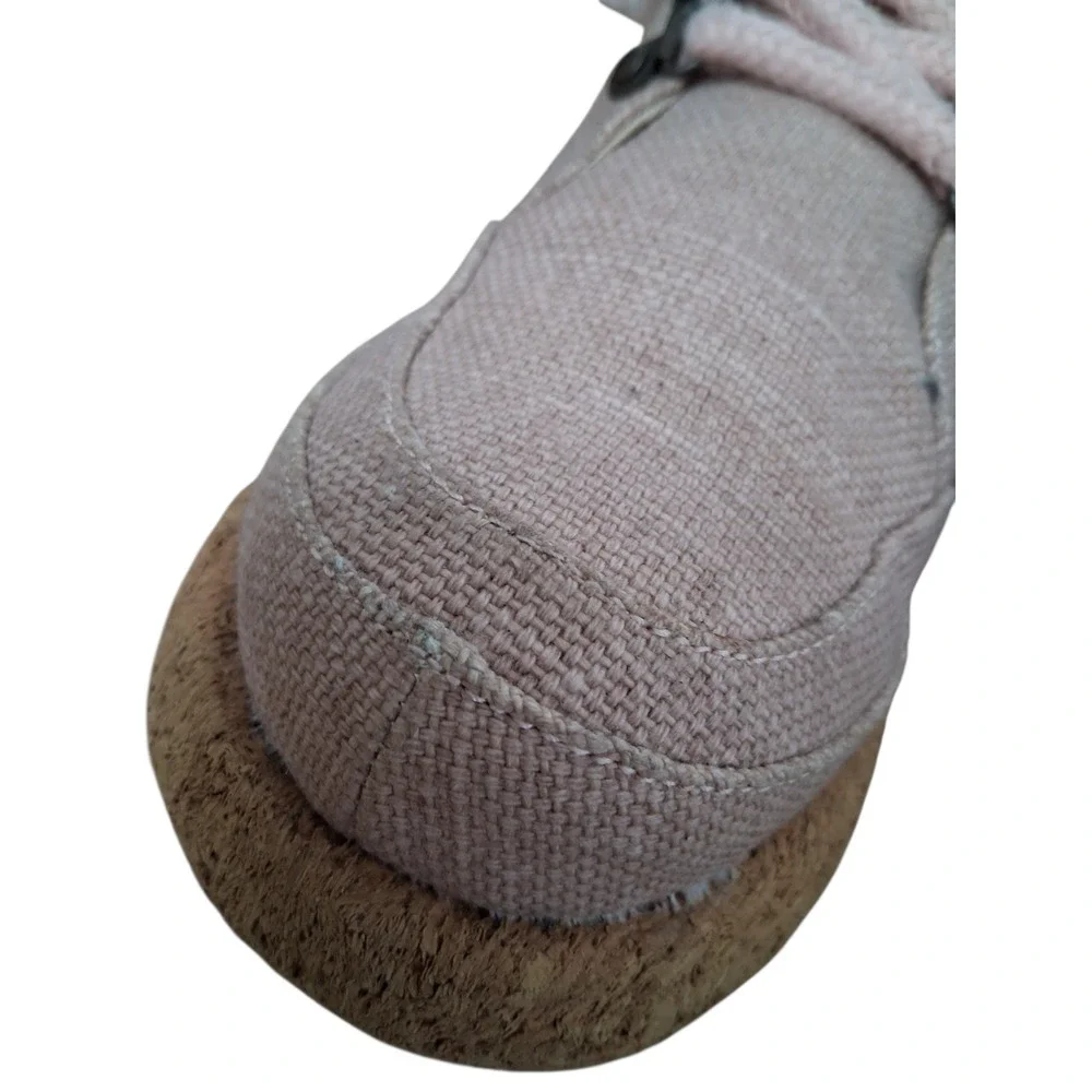 GAIA ESQ Eco Pink Hikers Canvas Adventure Boots Womens 7M Cork‎ Chunky Platform